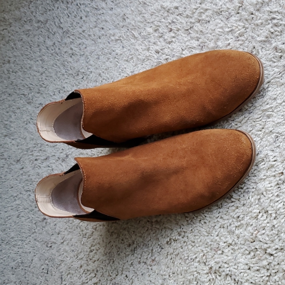 Zara Brown Suede Ankle Booties Boots Slip on Shoes Size EU 40 / US 9